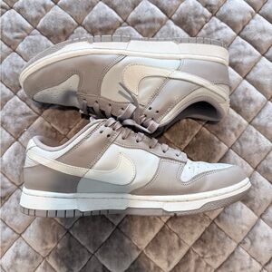 Nike Dunk Low Grey and White Leather Sneakers